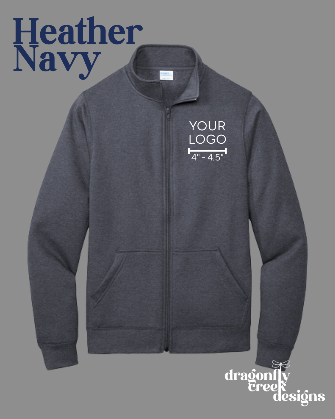 Fleece Cadet Collar Full-Zip Sweatshirt