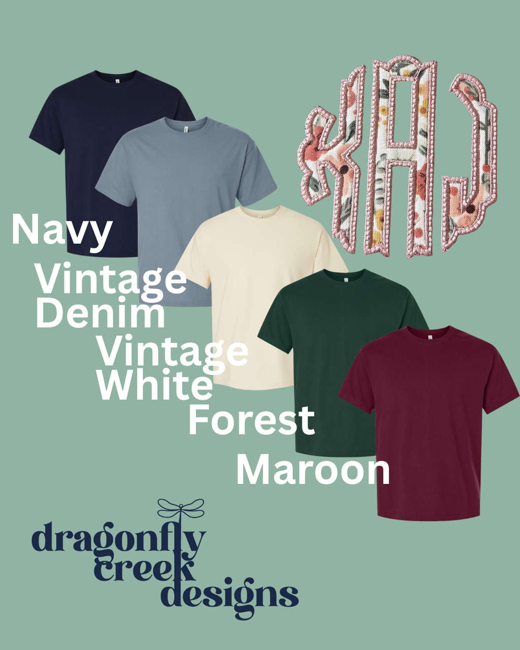 Scalloped Circle Monogram T-shirt