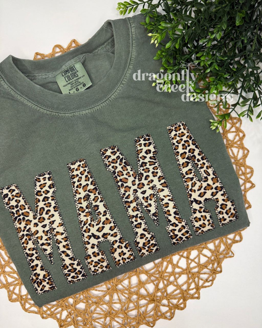 MAMA Cheetah Short Sleeve Comfort Colors T-Shirt