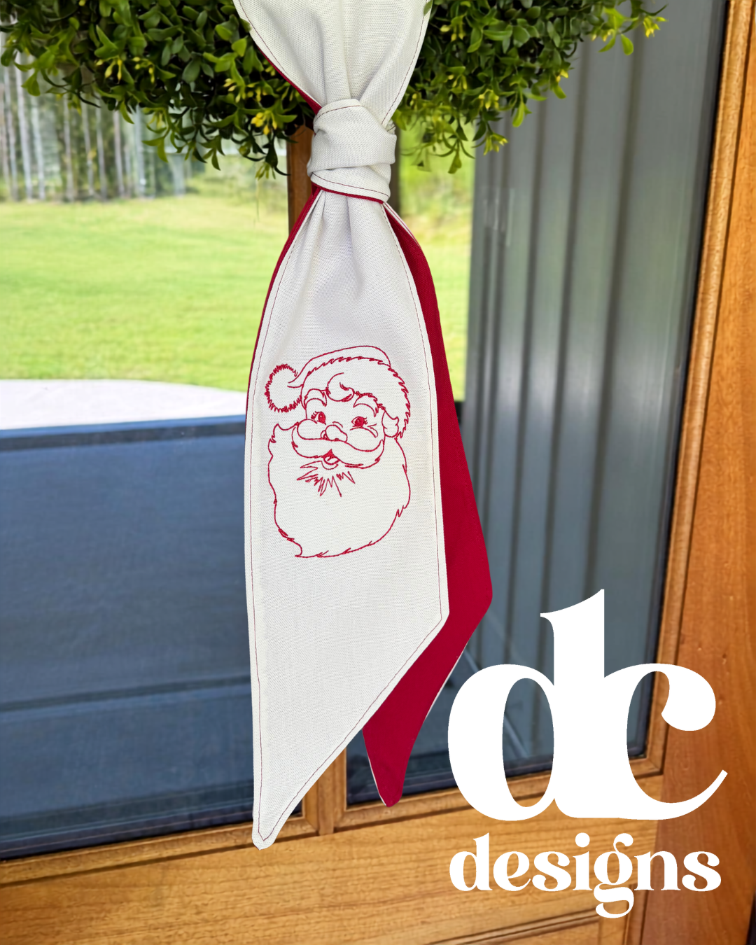 Vintage Santa Wreath Sash