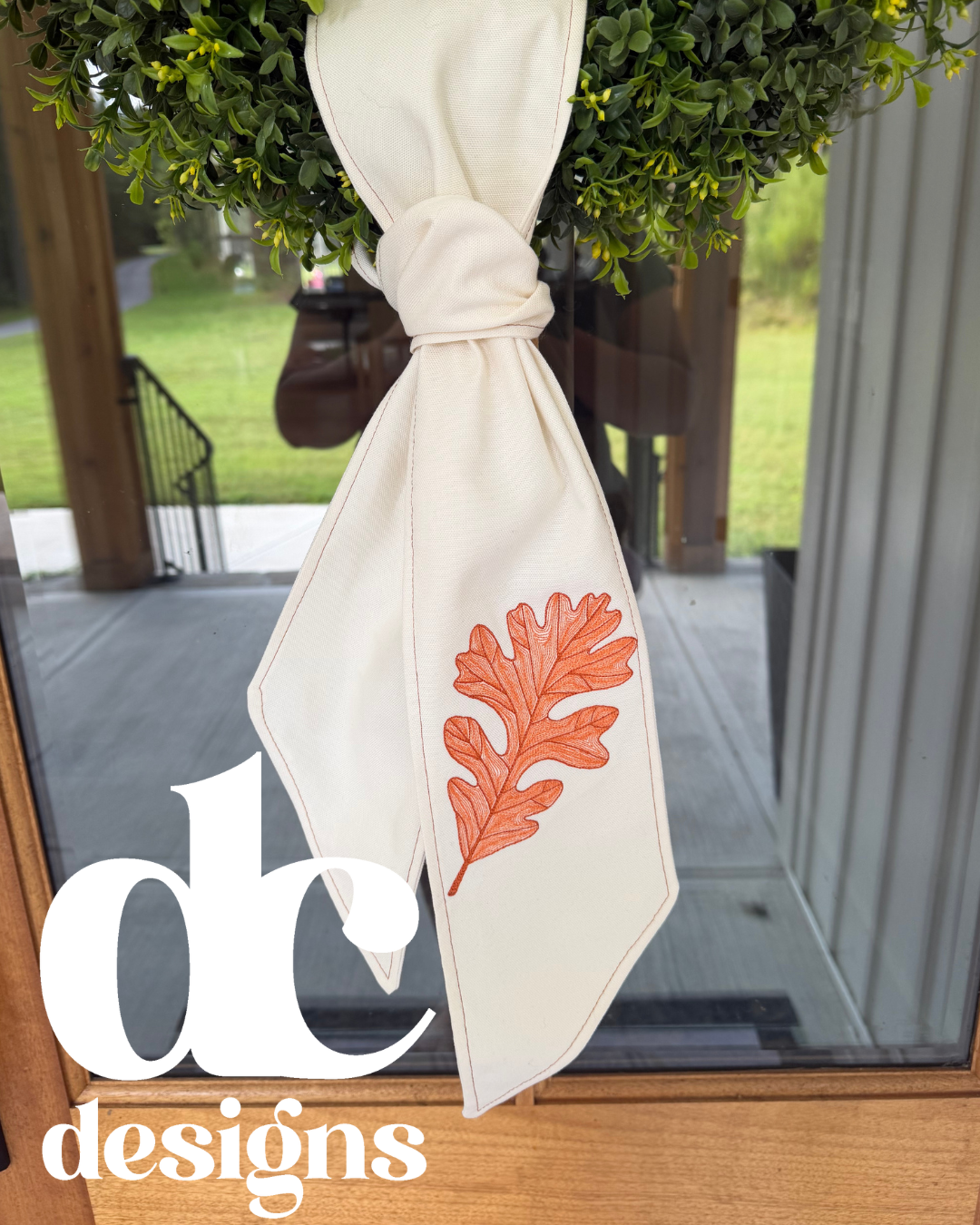 Autumn Leaf Wreath Sash