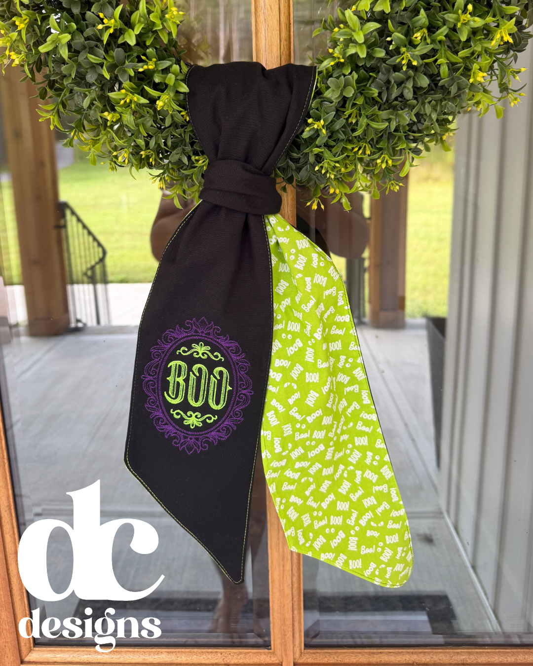 "BOO!" Halloween Wreath Sash