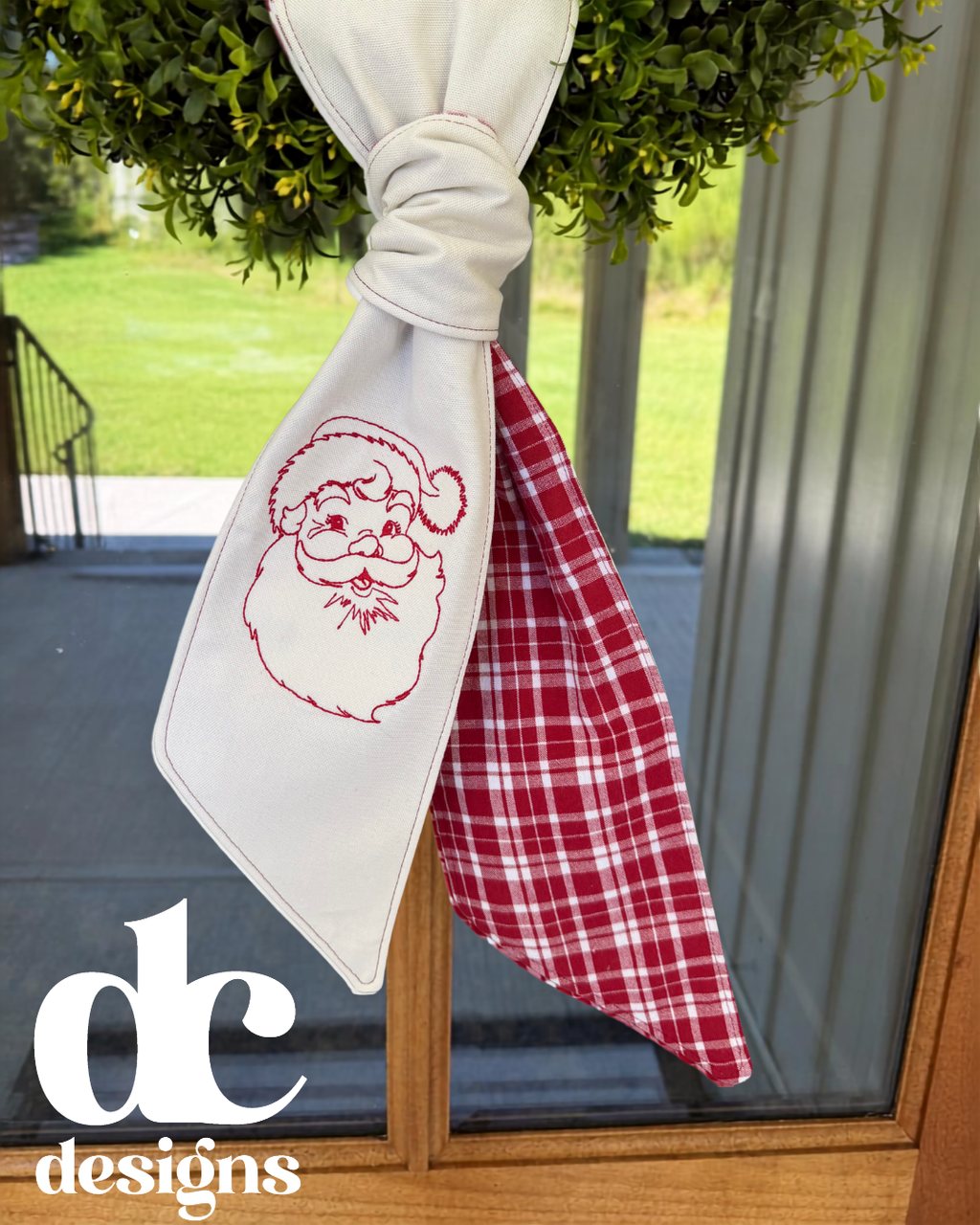 Vintage Santa Wreath Sash