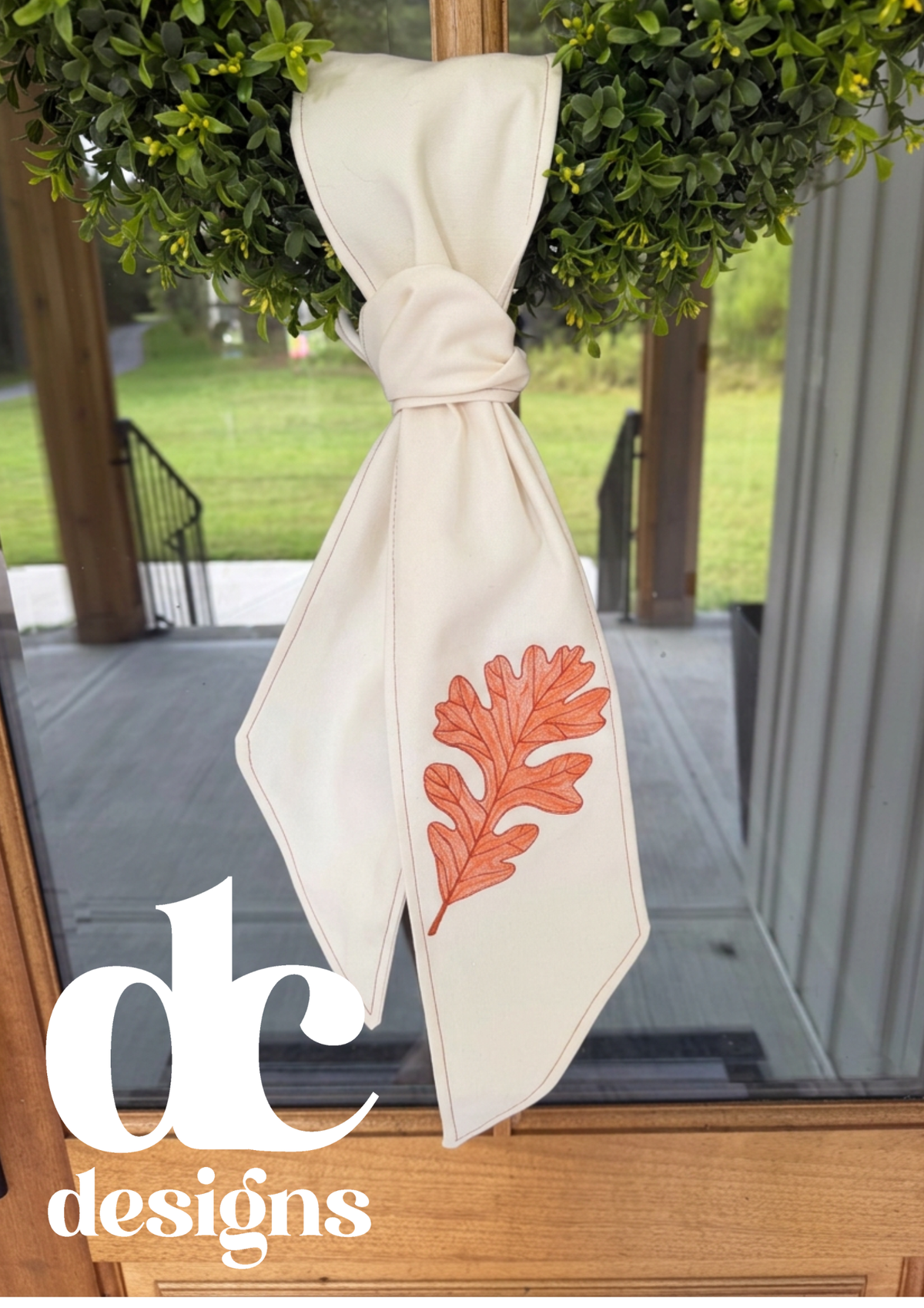 Autumn Leaf Wreath Sash